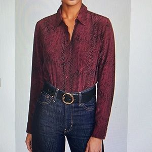 Brand new with tags. Rails blouse in size small. Maroon python print.